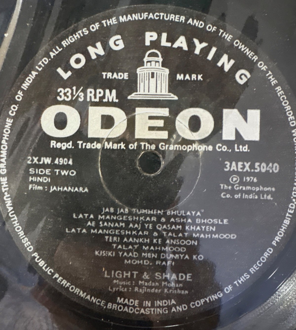 The centre label