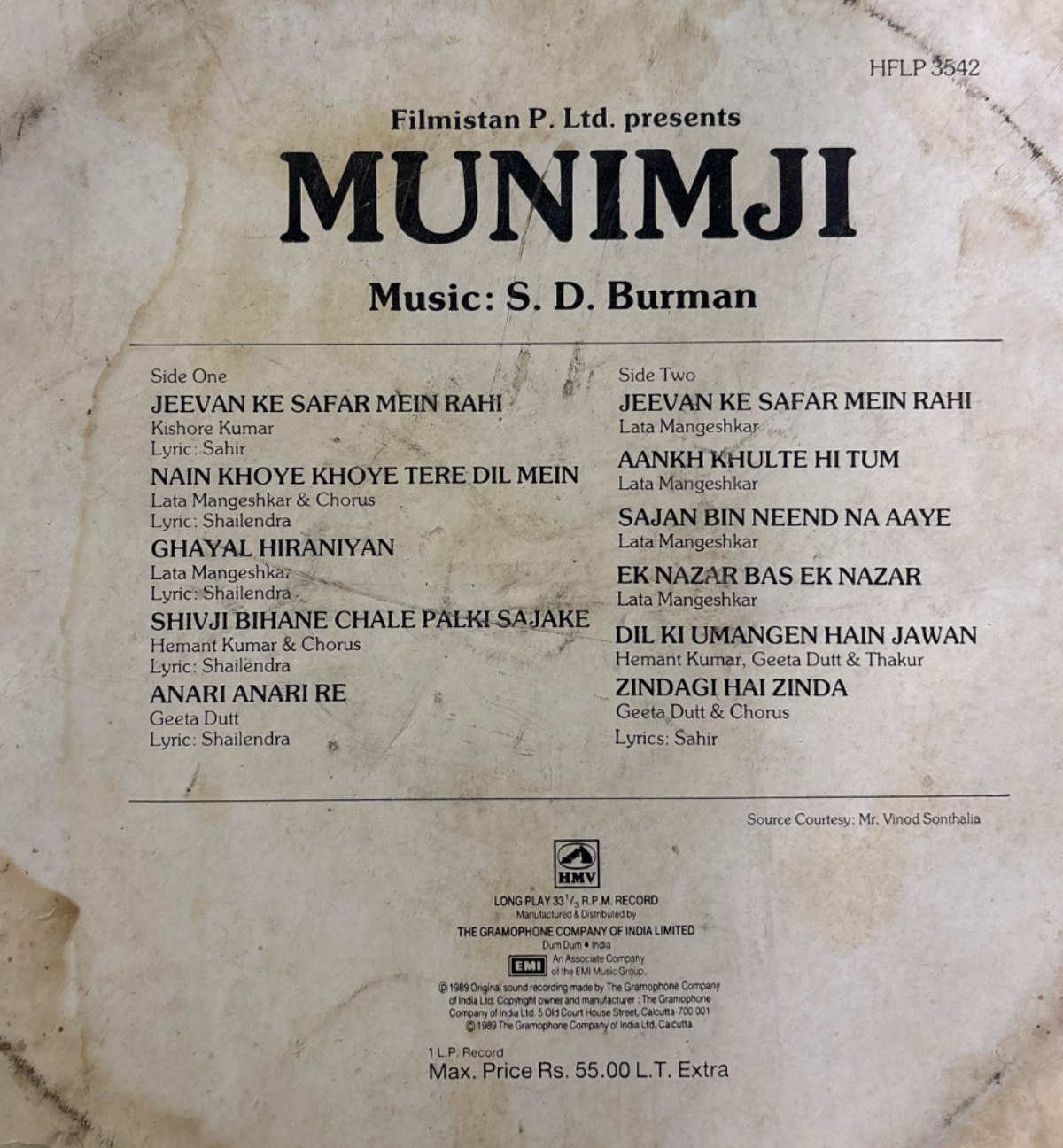 The back of the sleeve