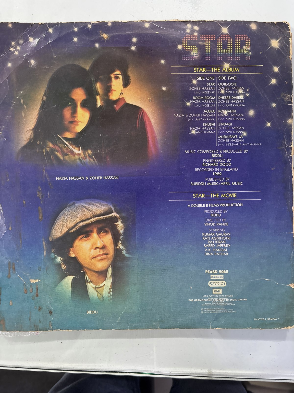 The back of the sleeve