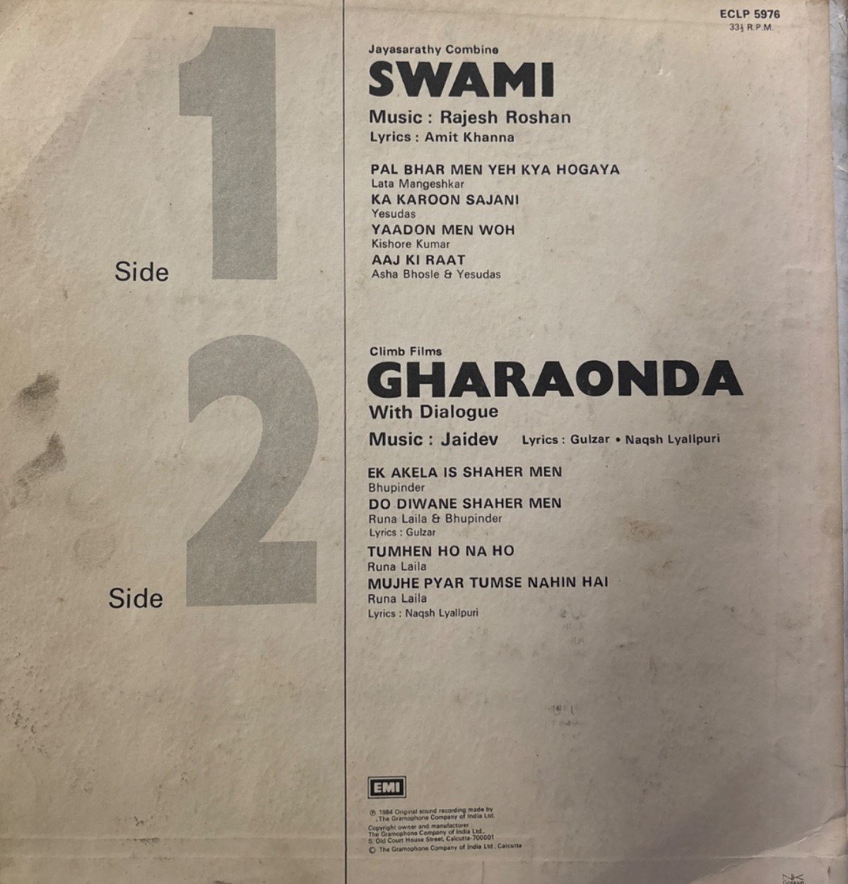 The back of the sleeve